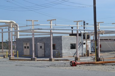 The pump house is a key component of the water draw system.