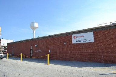 The on-site Water Tower stores 300,000 gallons of river water, purchased water and fire water.